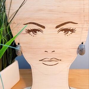 SILVERTONE FASHION | Faux Pavé Hoops